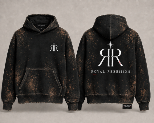 The Rebe11ion Knit - Concrete grey ribbed beanie with Royal Rebe11ion embroidered monogram patch